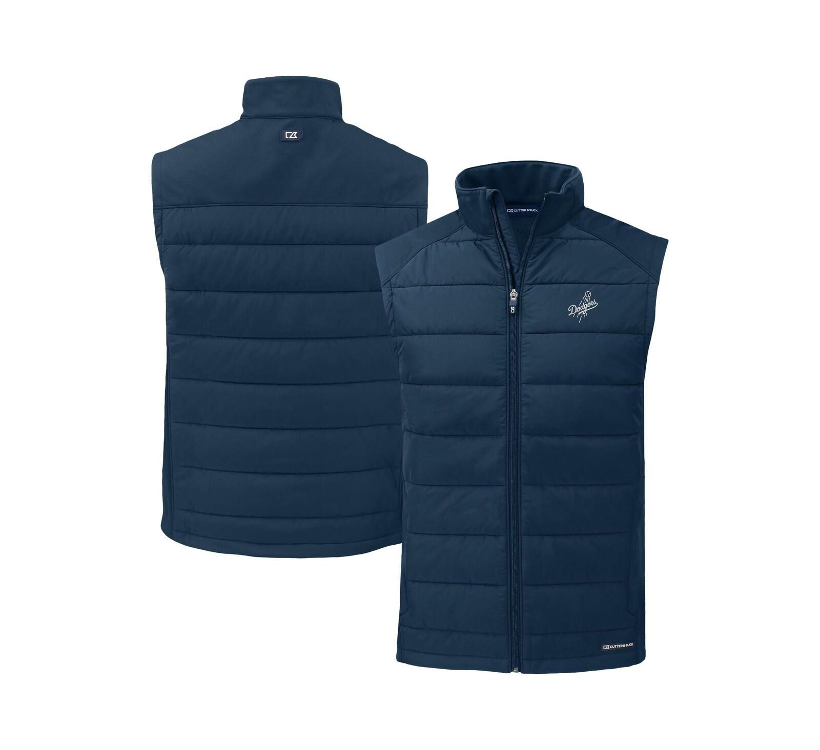 Жилет Cutter & Buck Men's Navy Los Angeles Dodgers Evoke Hybrid Eco Softshell Full-Zip