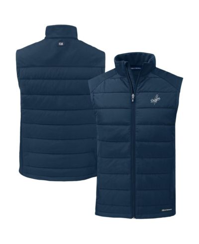 Жилет Cutter & Buck Men's Navy Los Angeles Dodgers Evoke Hybrid Eco Softshell Full-Zip
