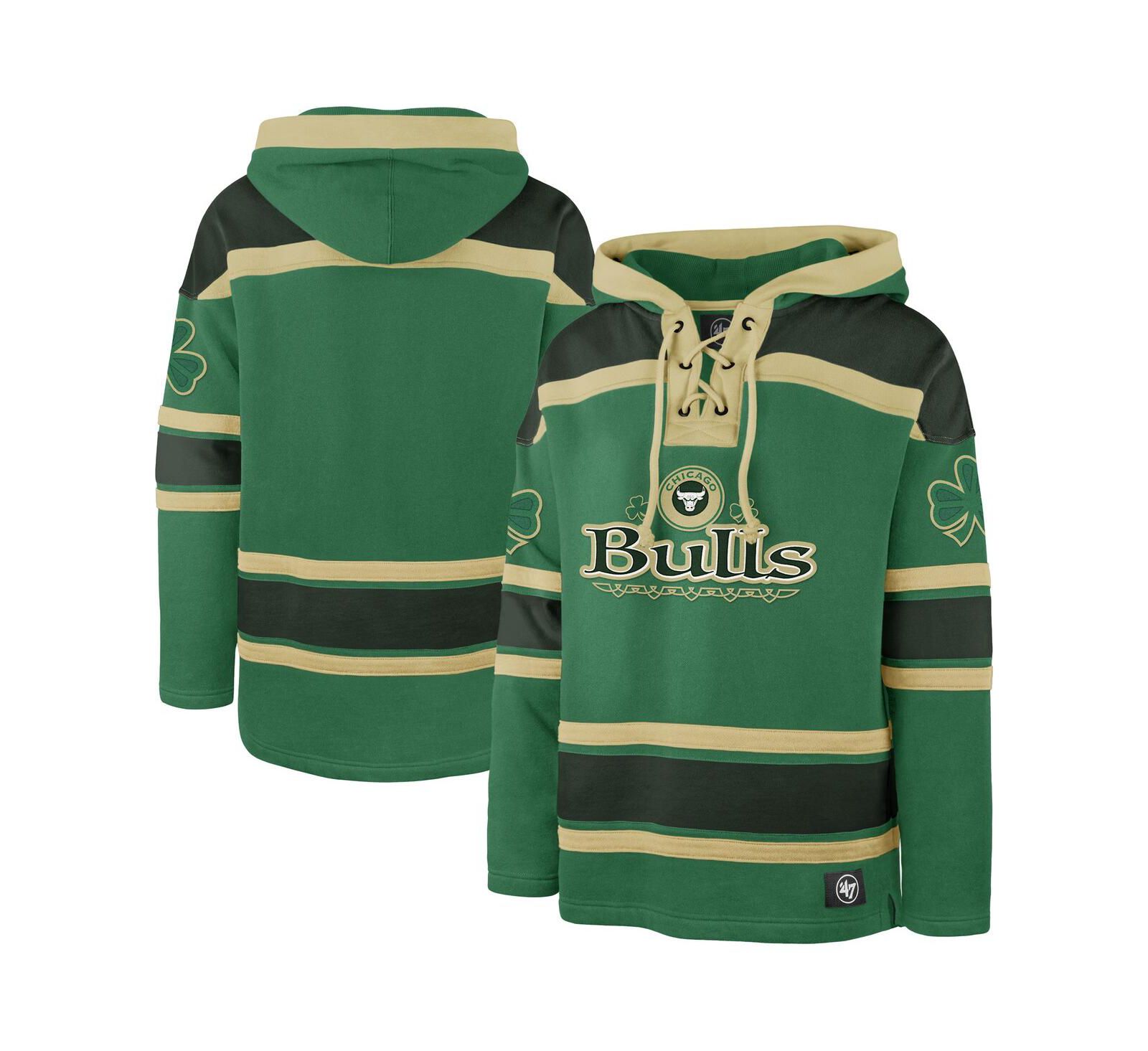 '47 Brand Мужское худи McLucky Superior с завязками цвета Kelly Green (Chicago Bulls)