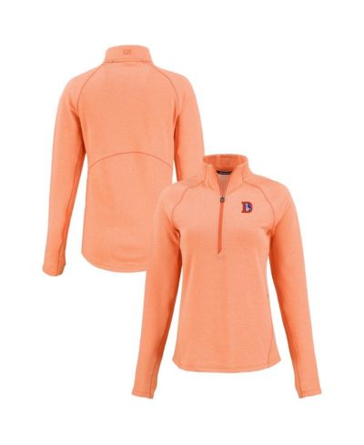Женская флисовая куртка Cutter & Buck Denver Broncos Peshastin Eco Tri-Blend Raglan Half-Zip, цвет Heather Orange