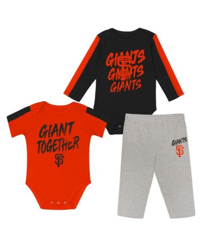 Outerstuff Baby Boys and Girls San Francisco Giants Double Down Bodysuit and Pants 3-Piece Set