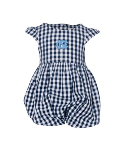 Garb Baby Girl's Navy North Carolina Tar Heels Cara Gingham Ruffled Bodysuit