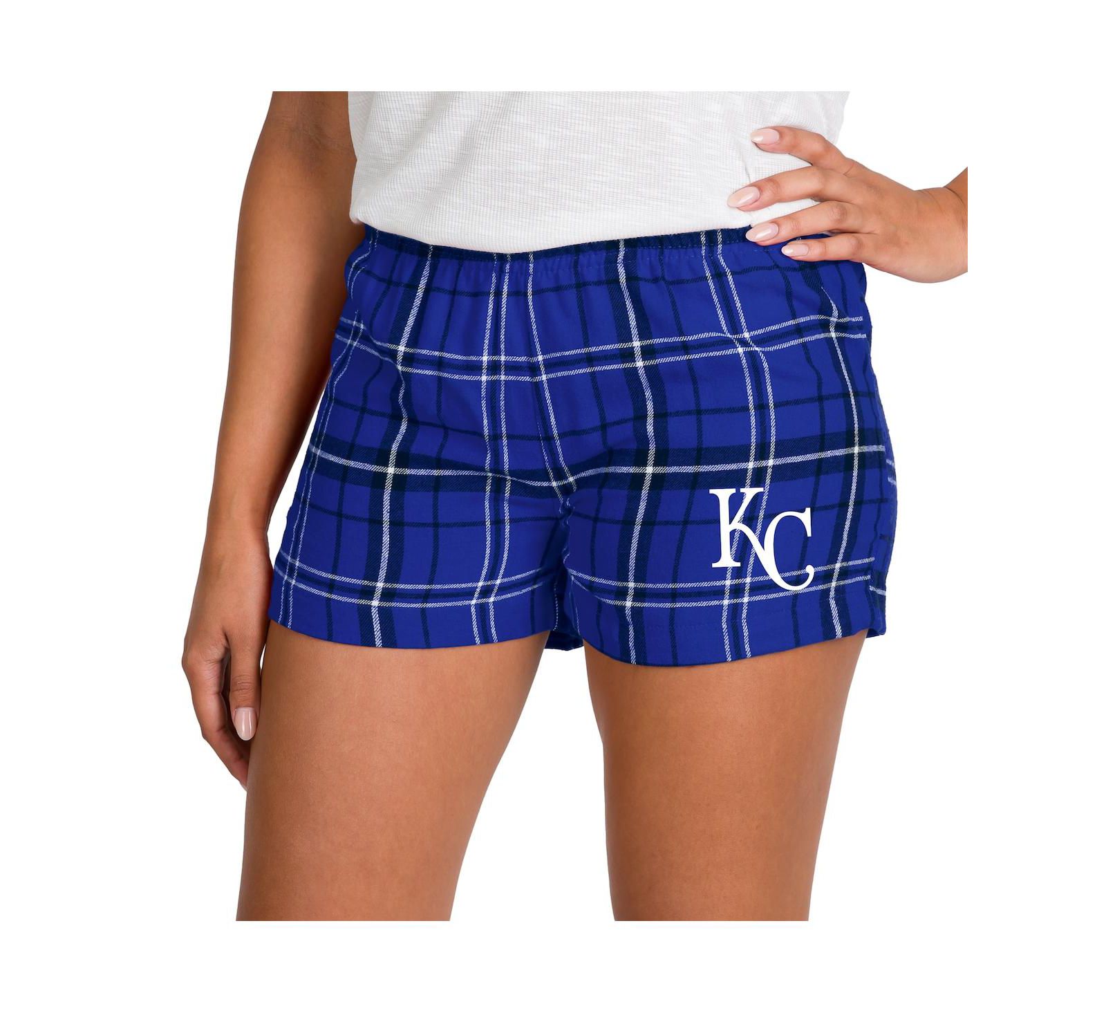Женские шорты Concepts Sport Kansas City Royals Ultimate Flannel, синий/черный