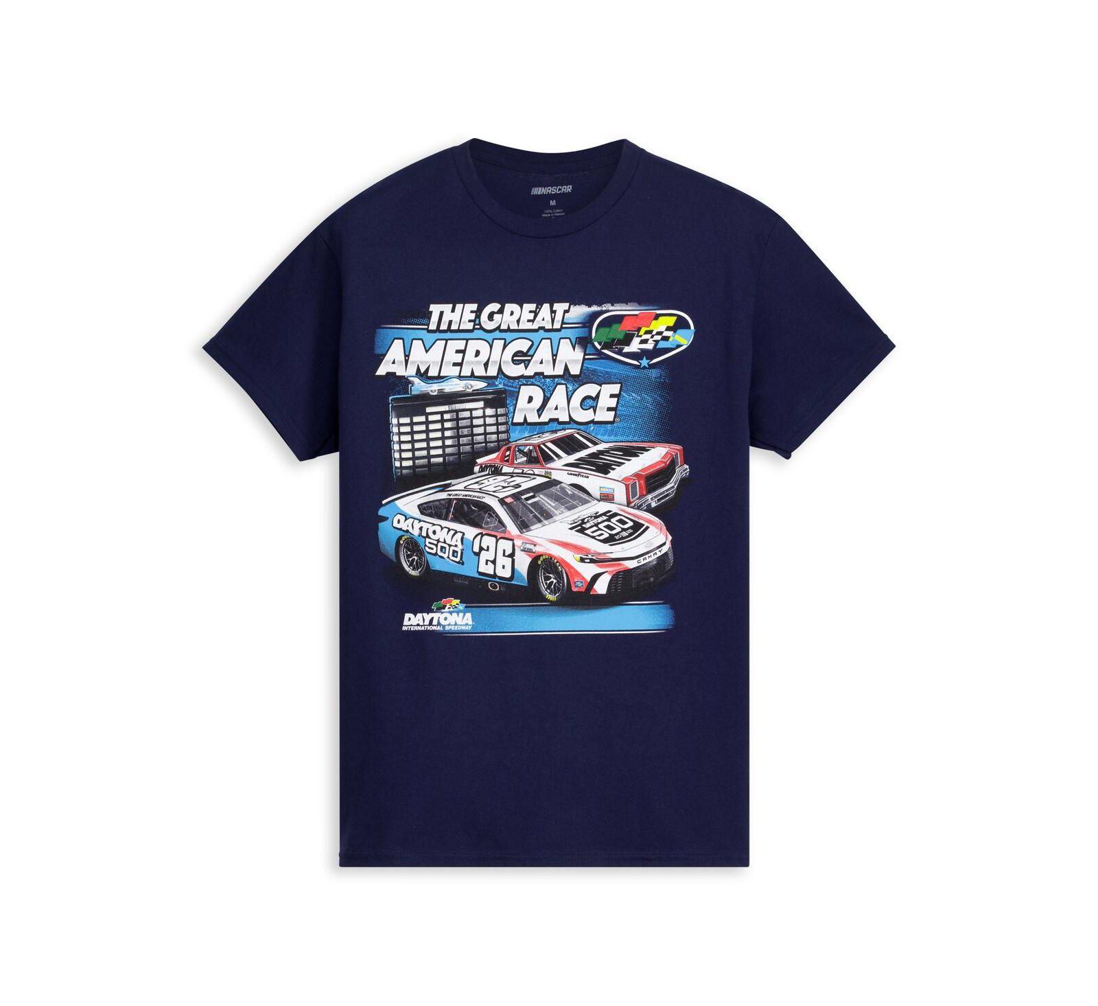 Мужская футболка Checkered Flag Sports Navy Daytona International Speedway 2026 Daytona 500 Past