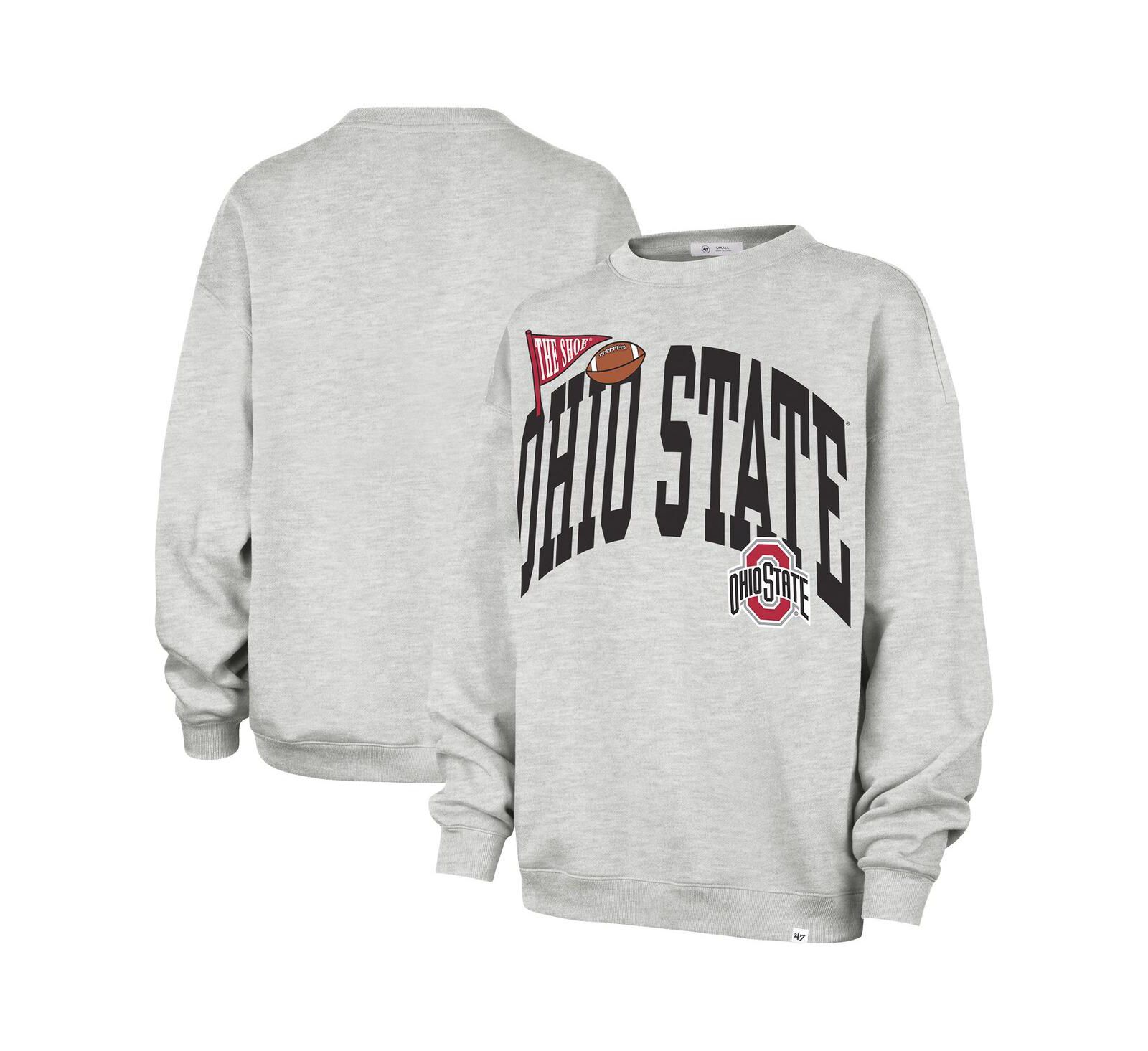 Женская флисовая толстовка '47 Brand Gray Ohio State Buckeyes Icon