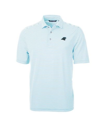 Cutter & Buck Men's Blue Carolina Panthers Virtue Eco Pique Stripe Polo Shirt