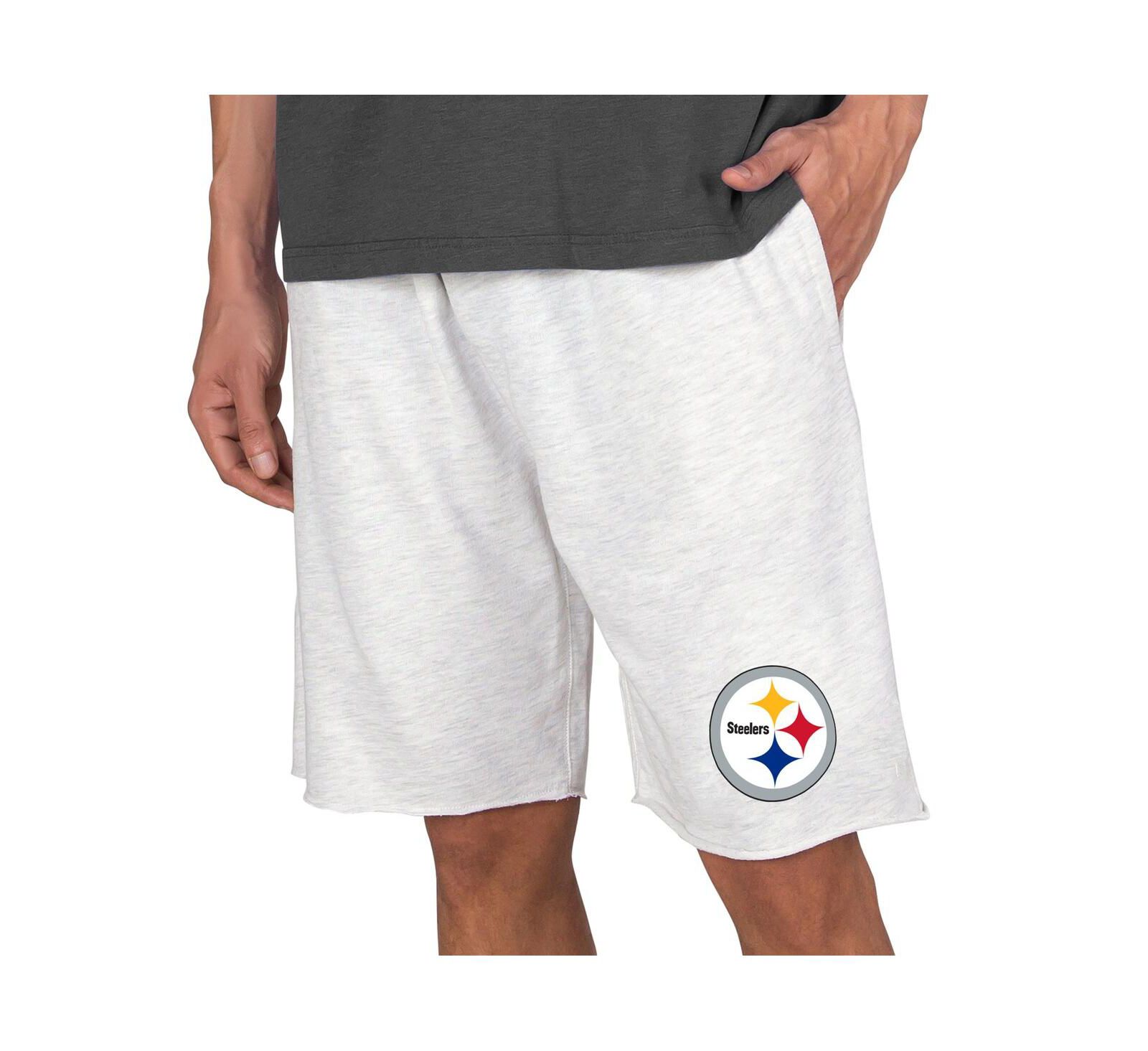 Concepts Sport Men's Oatmeal Pittsburgh Steelers Mainstream Terry Shorts