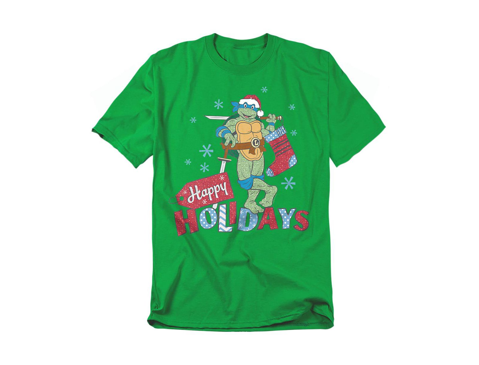 Мужская футболка Teenage Mutant Ninja Turtles Happy Holiday Sparkly Christmas