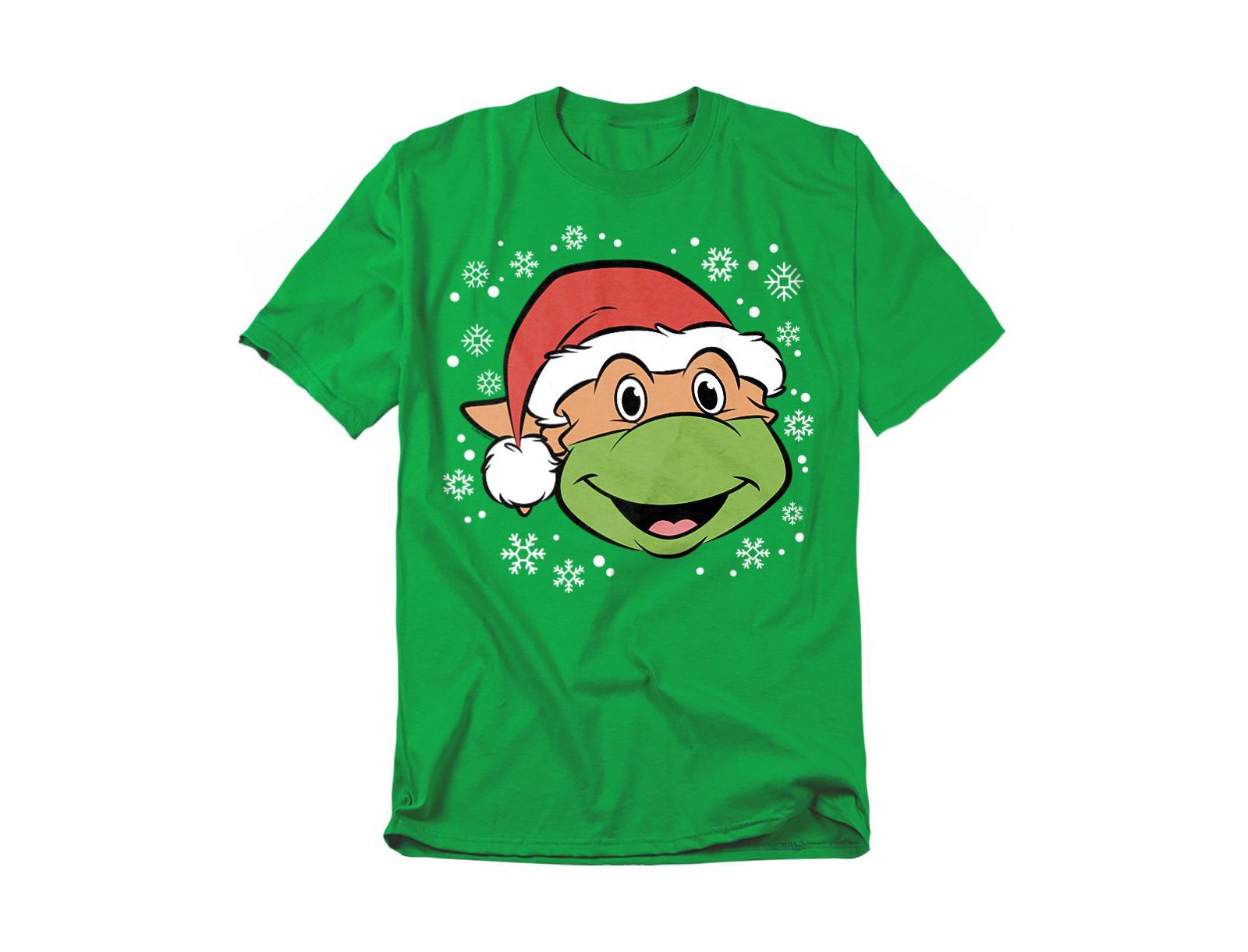 Teenage Mutant Ninja Turtles Men's Michaelangelo Christmas Hat T-Shirt