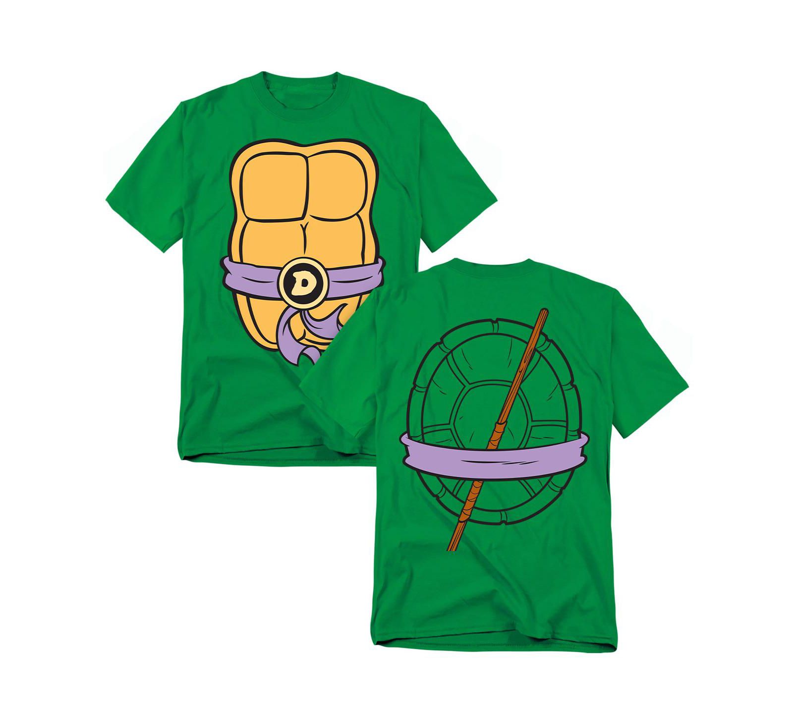 Teenage Mutant Ninja Turtles Men's Donatello Shell Front Back T-Shirt