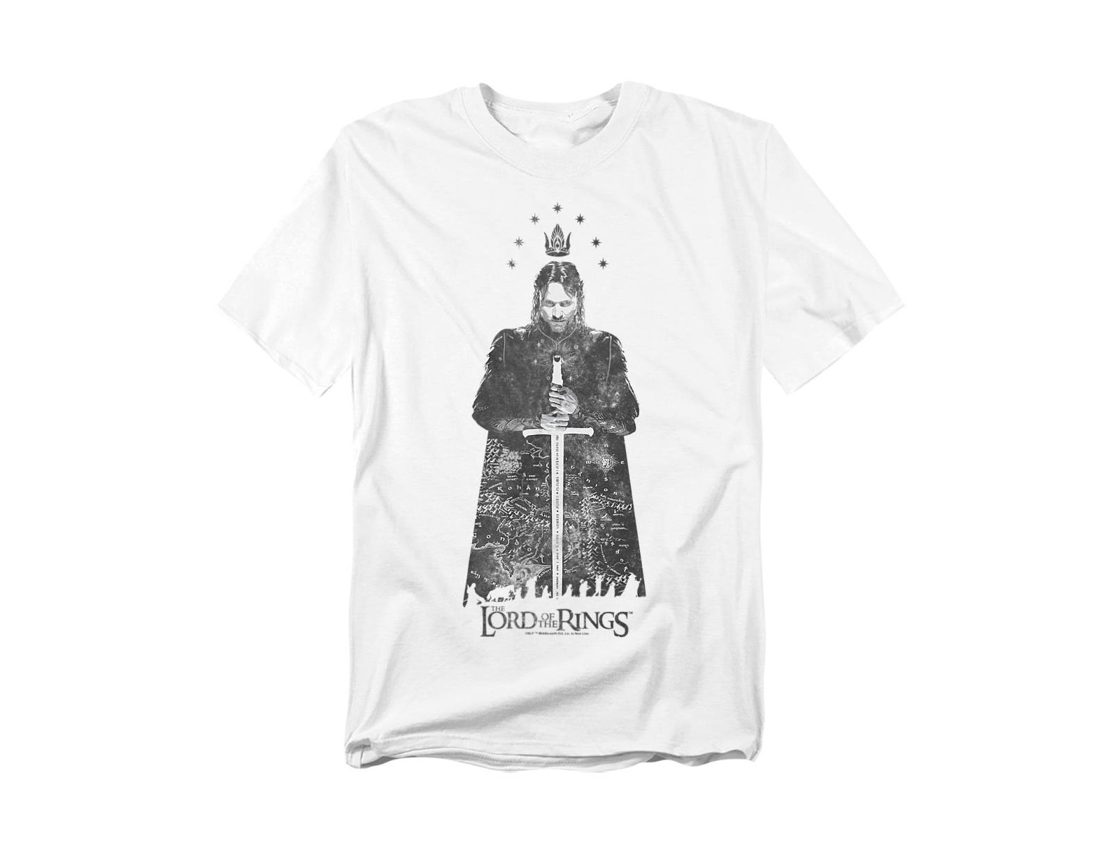 Мужская футболка Lord Of The Rings Aragorn Map Fellowship