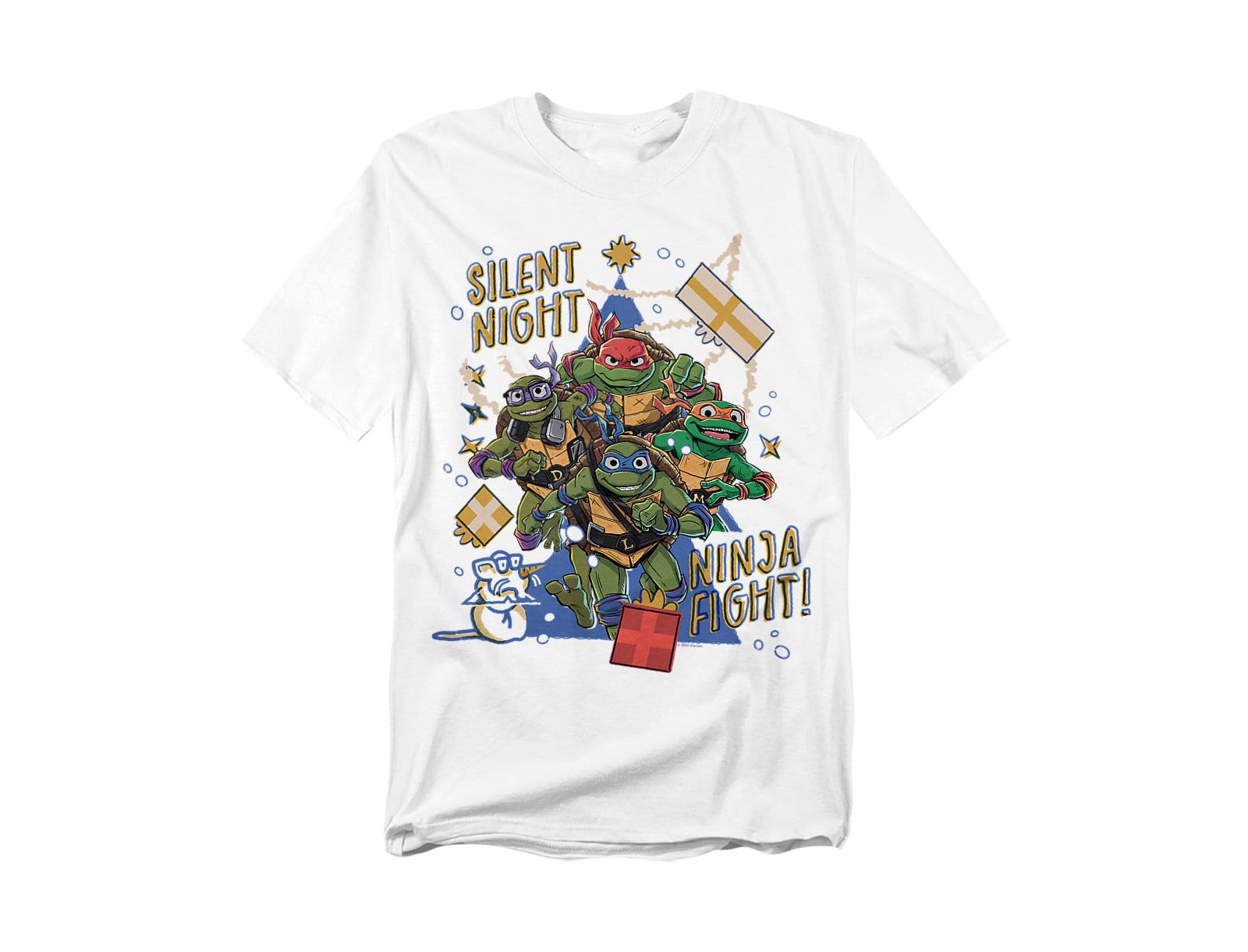 Teenage Mutant Ninja Turtles Men's Mayhem Christmas, Silent Night, Ninja Fight T-Shirt