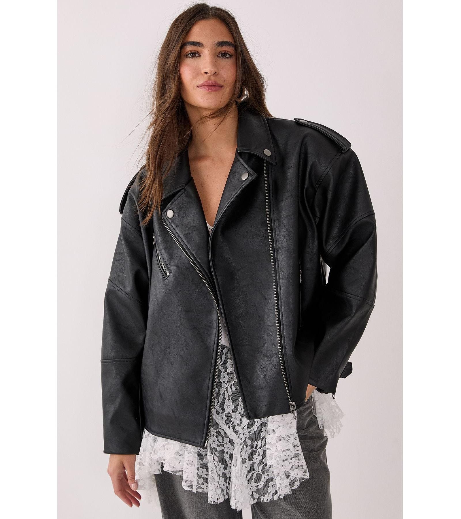 Женская кожаная куртка Nasty Gal Faux Leather Biker