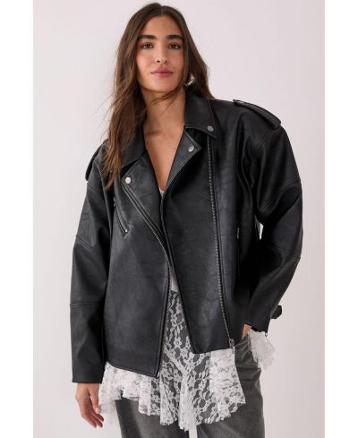 Женская кожаная куртка Nasty Gal Faux Leather Biker