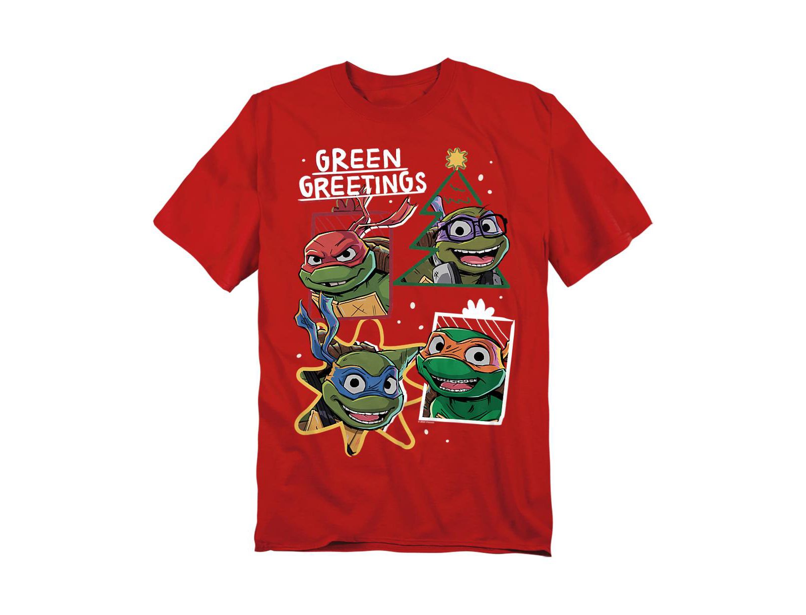 Teenage Mutant Ninja Turtles Men's Greetings Christmas T-Shirt