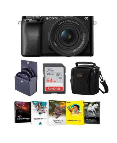 Беззеркальная цифровая камера Sony Alpha A6100 с объективом 16-50mm, набор с фильтрами, сумкой и SD Card 64GB