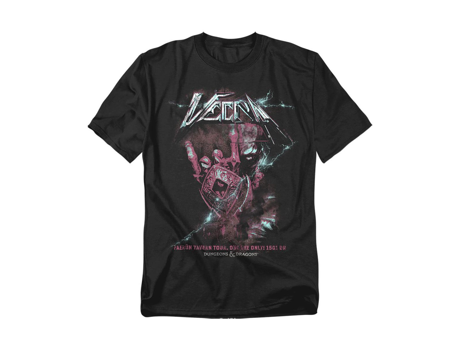 D&D Men's Vecna Lightning Rock Band T-Shirt