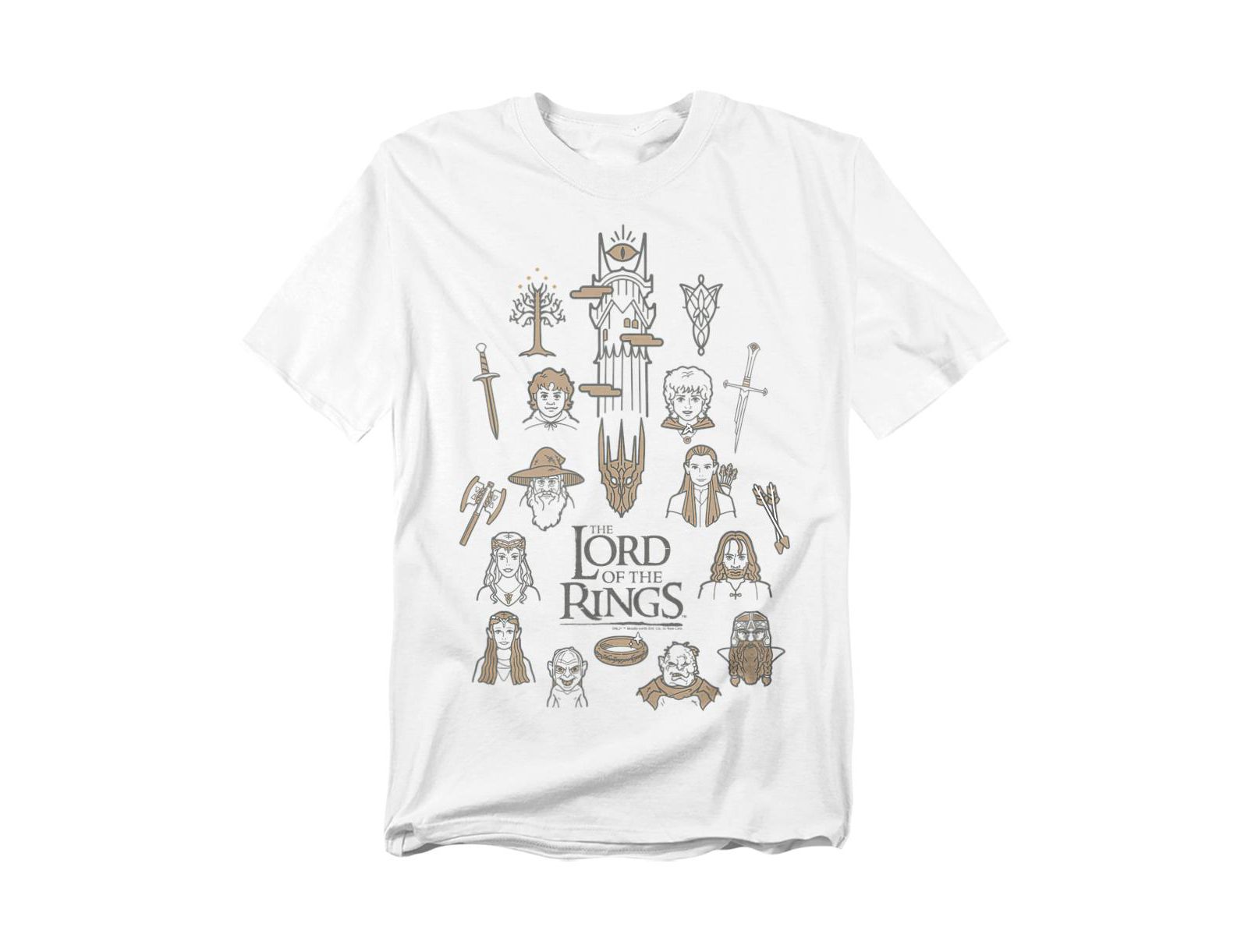 Lord Of The Rings Men's Doodle Icons T-Shirt