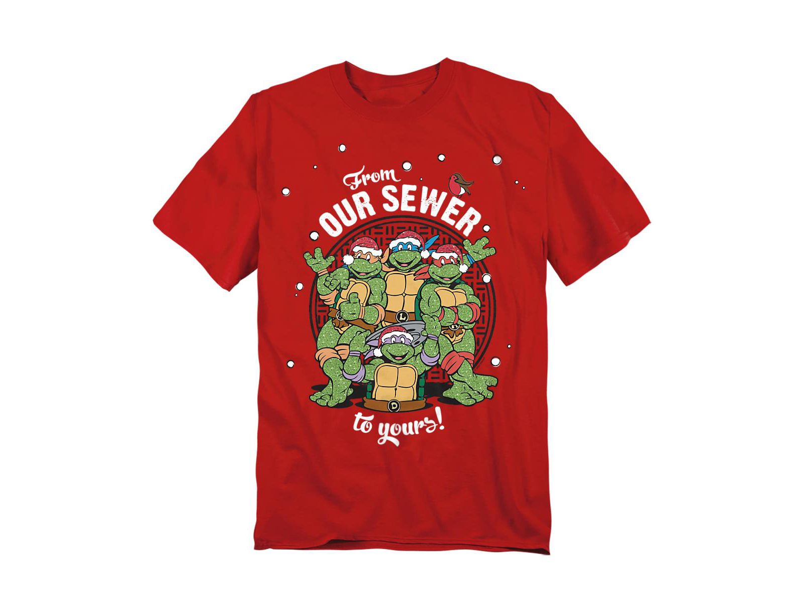 Teenage Mutant Ninja Turtles Men's Merry Christmas from Our Sewer T-Shirt