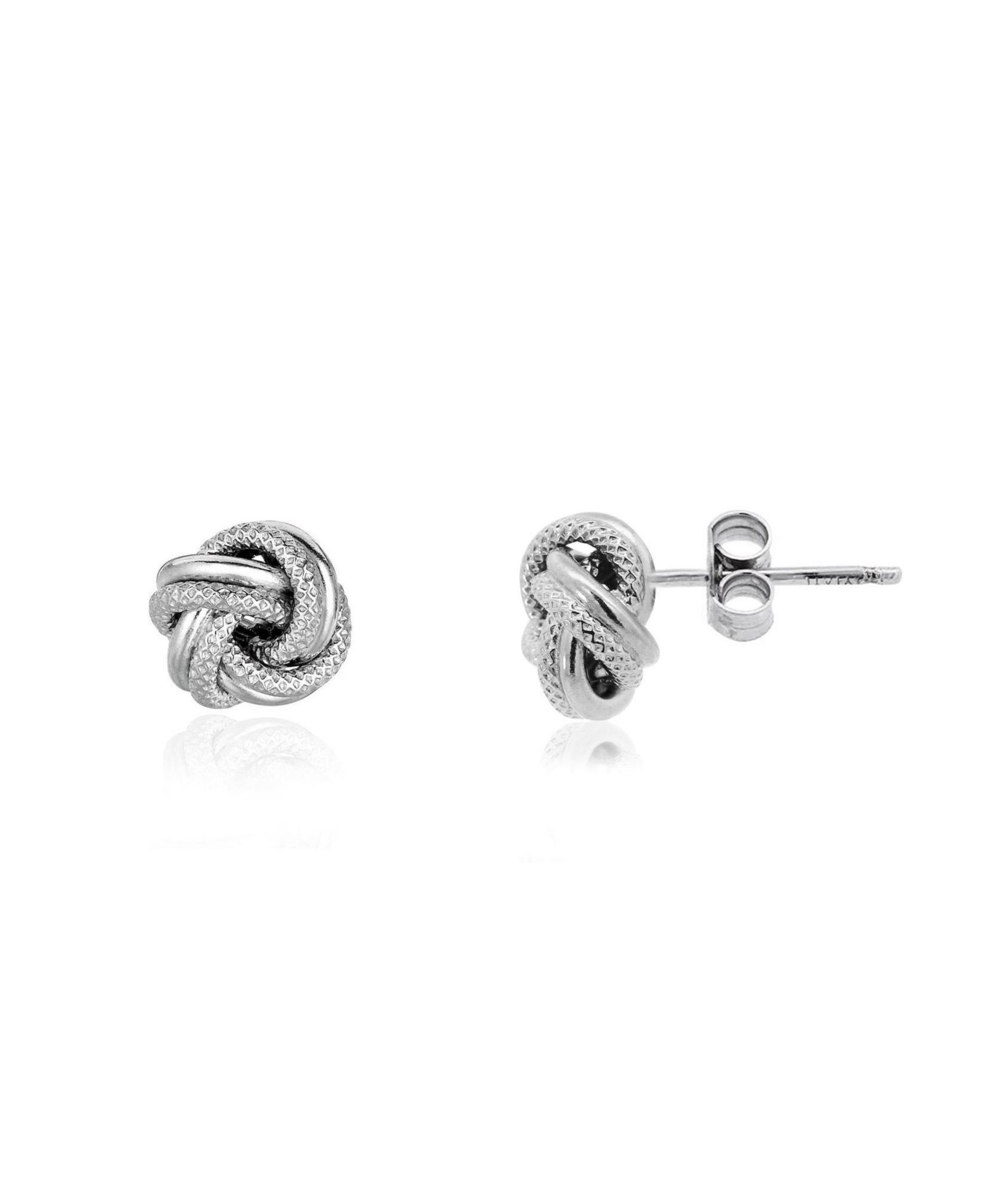 The Lovery Textured Knot Stud Earrings Sterling Silver