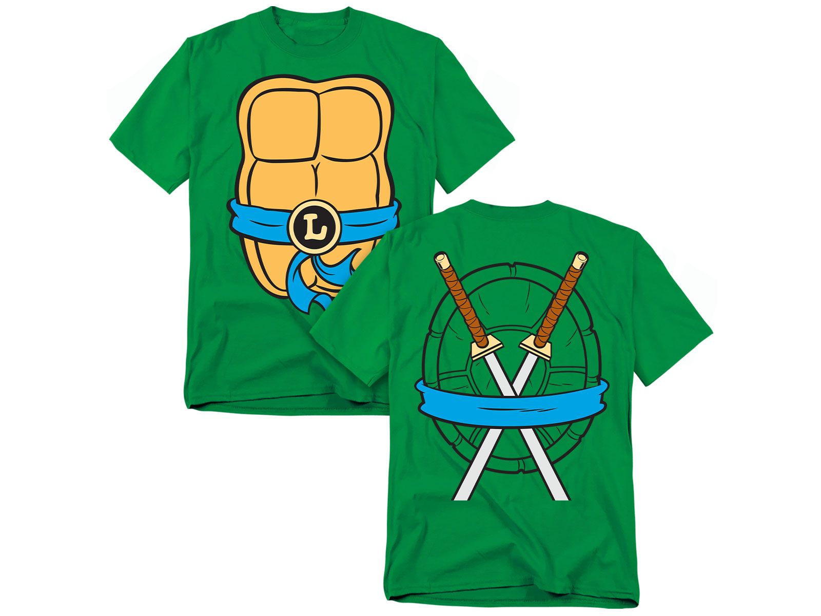 Teenage Mutant Ninja Turtles Men's Leonardo Shell Front T-Shirt