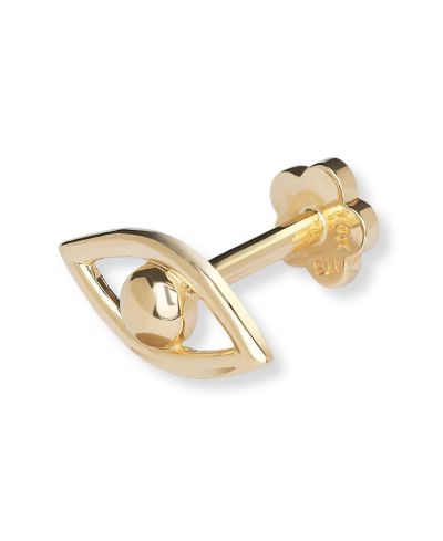 Curata Jewelry Solid 14k Gold 18G Polished Eye Cartilage Piercing Stud