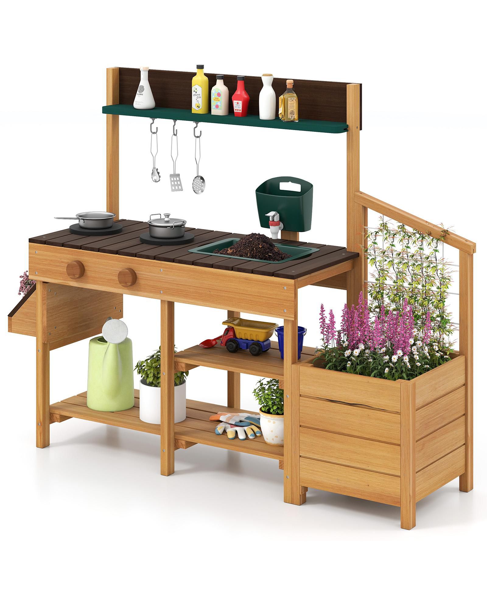 Игровой набор детской кухни Mecale Wooden Kitchen Playset Chef