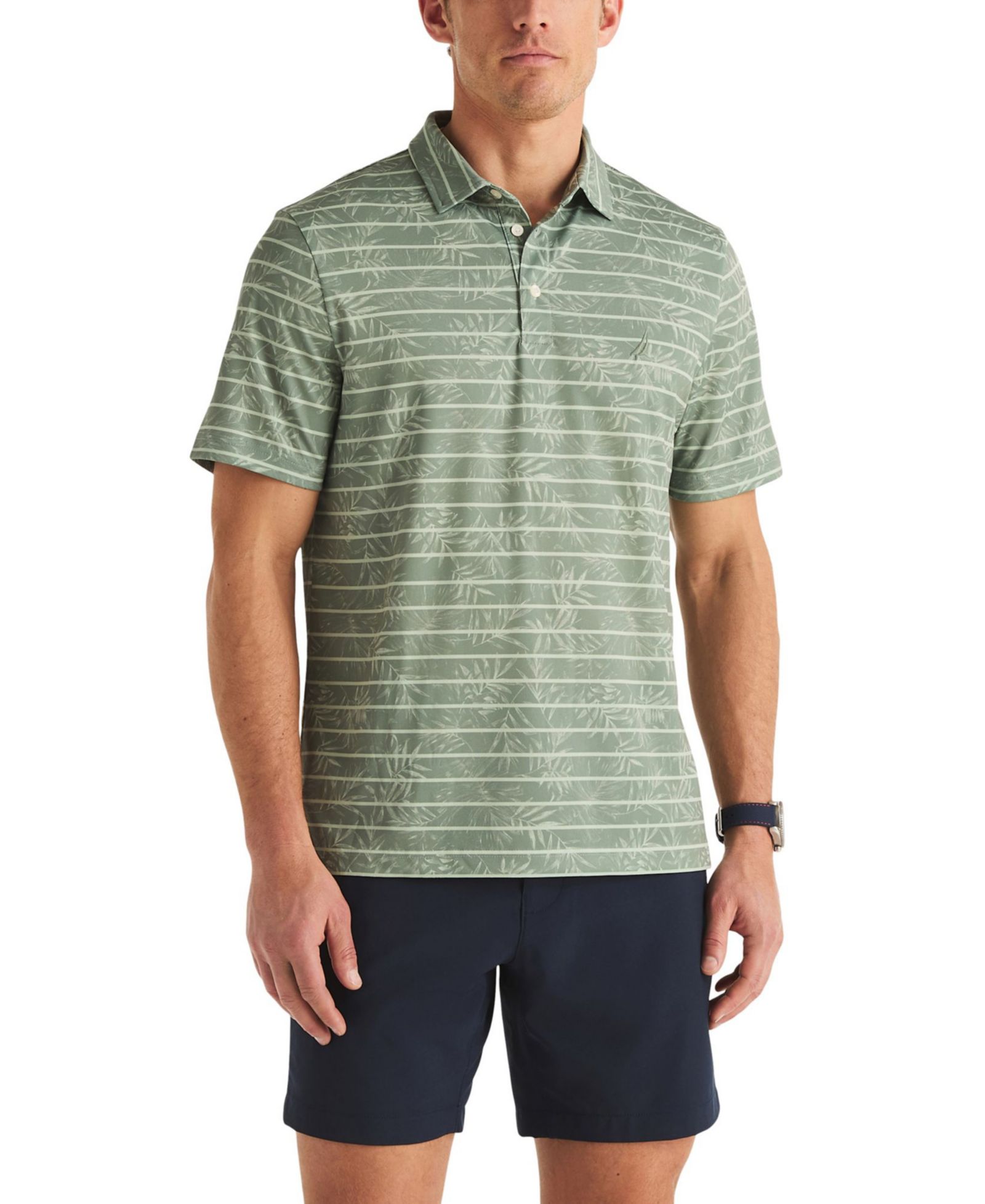 Nautica Men's Leaf Stripe Classic-Fit Golf Polo Shirt