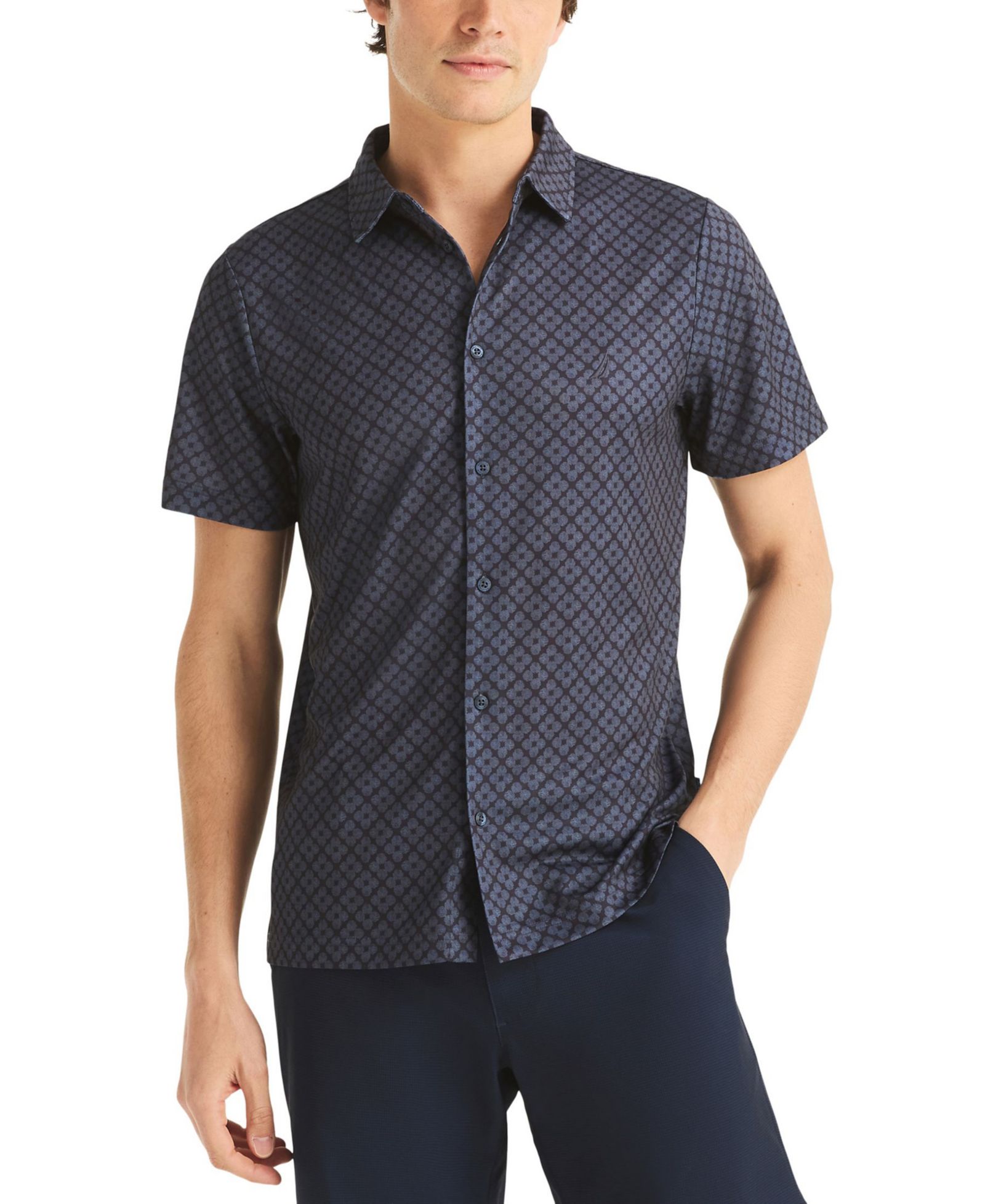 Nautica Men's Short-Sleeve Geo Printed Shirt