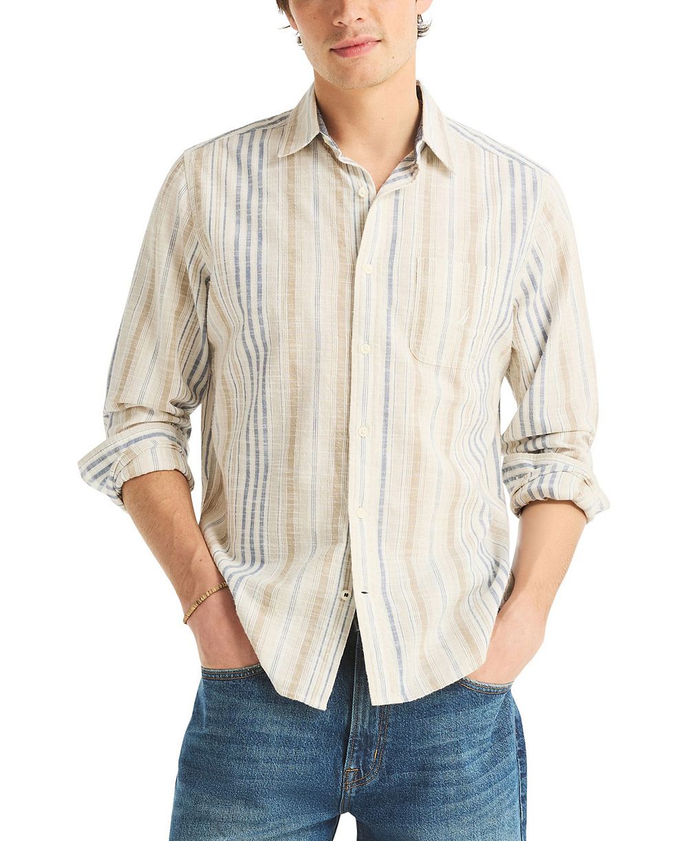 Nautica Men's Long-Sleeve Stripe Shirt