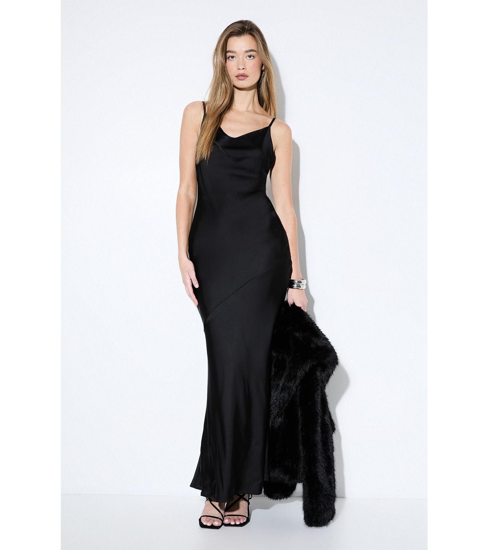 MissPap Women's Premium Satin Bow Bridesmaid Dress