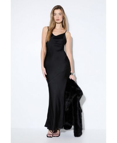 MissPap Women's Premium Satin Bow Bridesmaid Dress