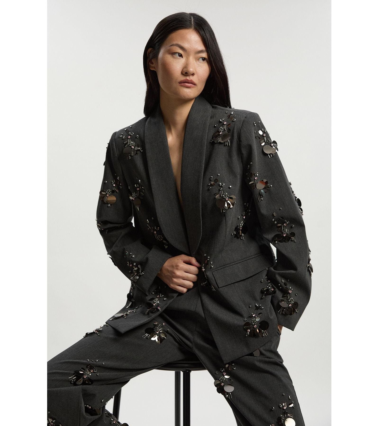 Женский блейзер Karen Millen Embellished Single-Breasted