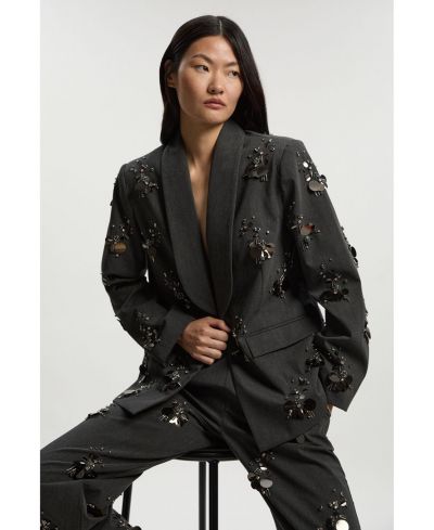 Женский блейзер Karen Millen Embellished Single-Breasted