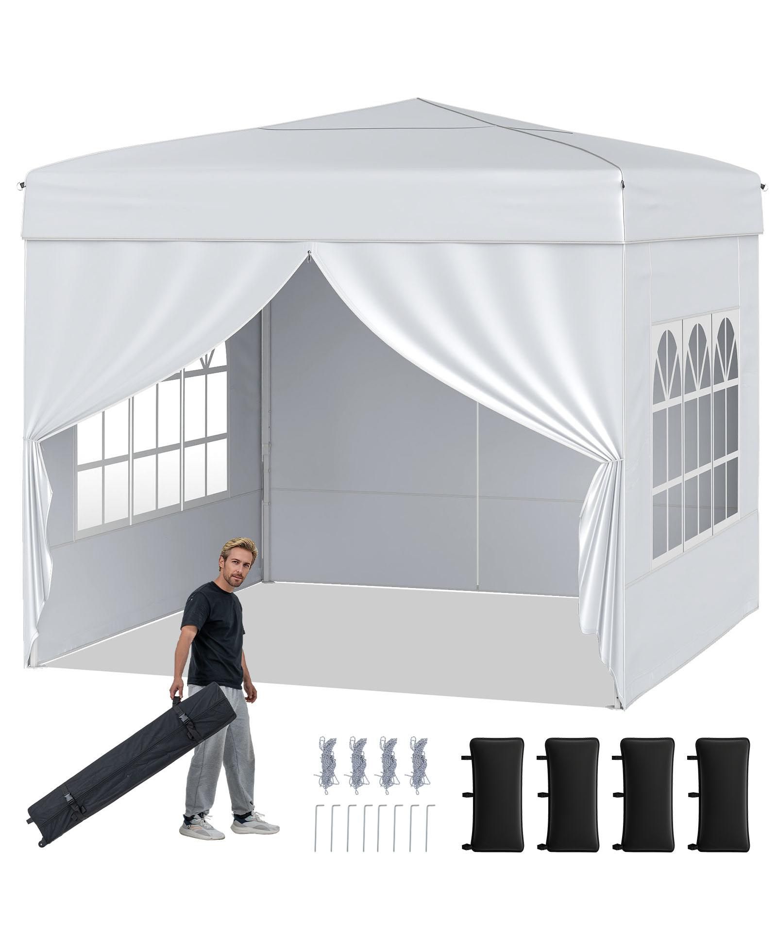Раскладной тент Mecale 10x10 ft для отдыха на открытом воздухе с 4 боковыми стенками