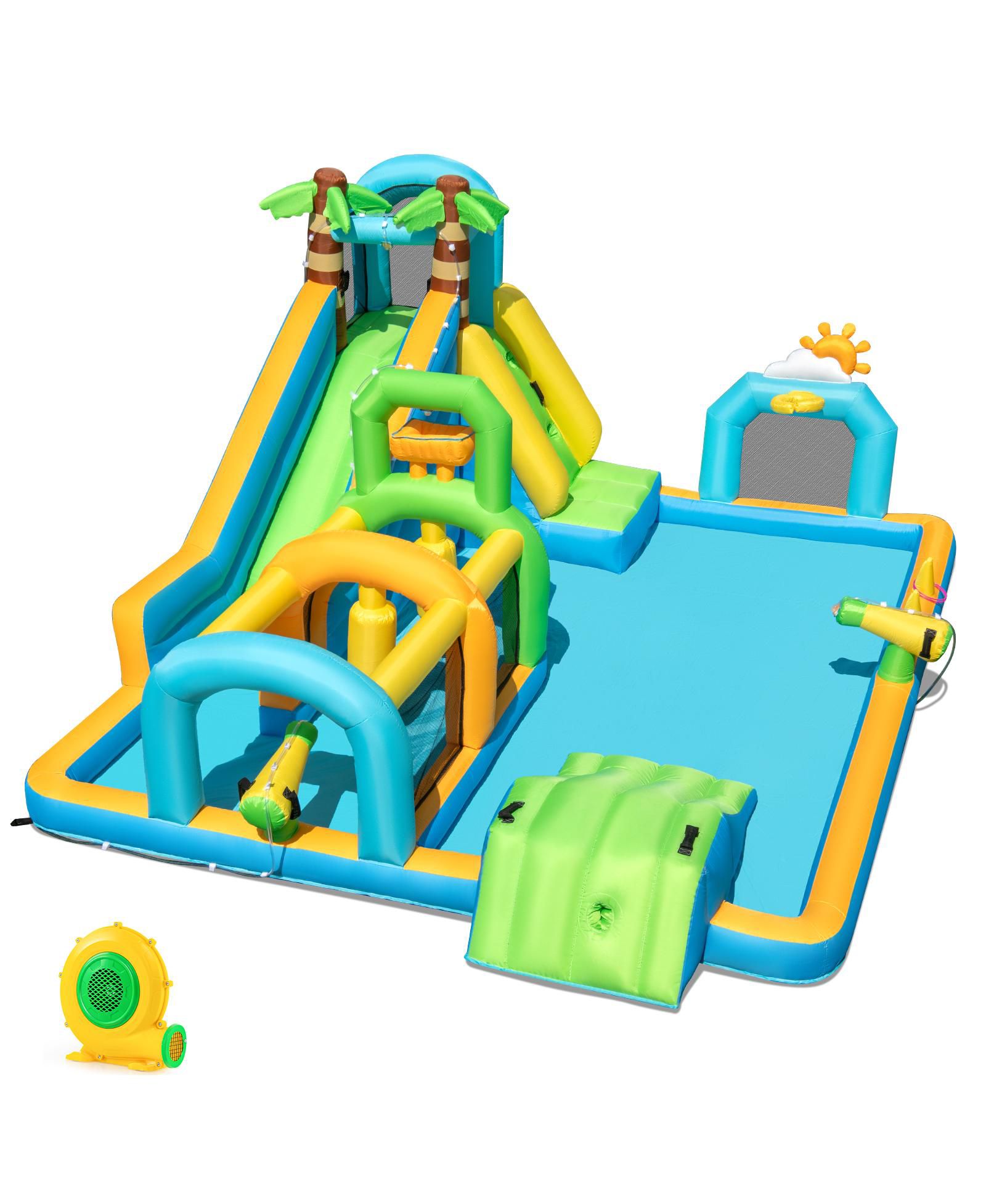 Надувной водный парк Mecale Tropical Dual Water Slide с 680W Blower