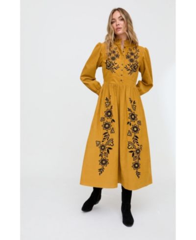 Raffya Women's Puglia Corduroy Midi Dress
