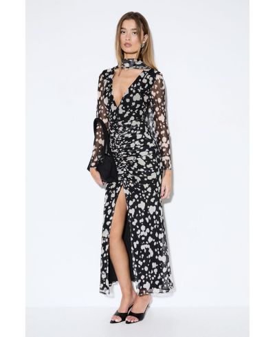 Женское платье MissPap Spot Print Mesh Scarf