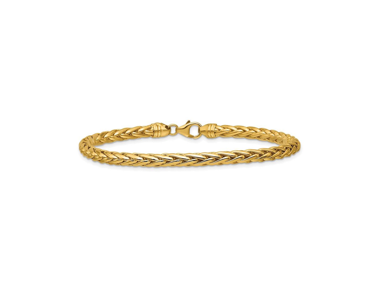 Браслет Curata Jewelry из желтого золота 18k, плетение Spiga, ширина 3.1mm, длина 7.5 Inch
