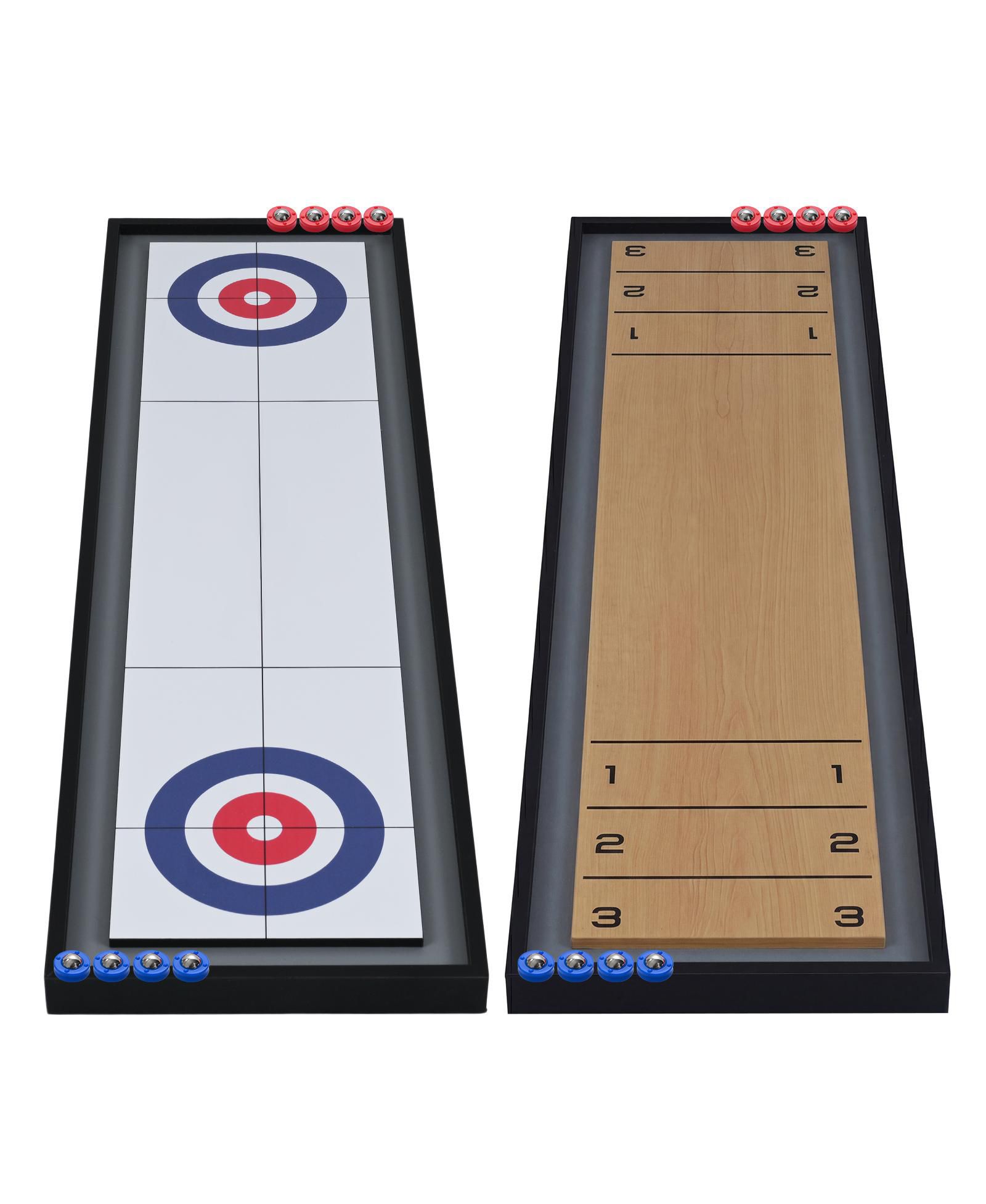 Портативная игра 2-в-1 Mecale Shuffleboard & Curling, реверсивный игровой стол