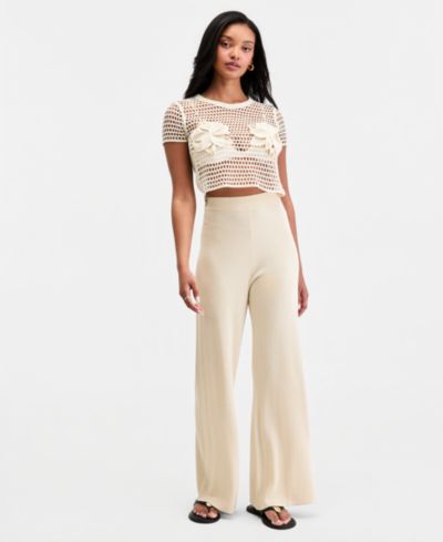 Bar III Women's Shimmer Knit Pull-On Pants, Macy's Exclusive