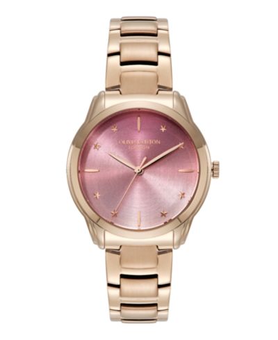 Olivia Burton Women's Colourwave Rose Gold Tone Stainless Steel Bracelet Watch, 36mm