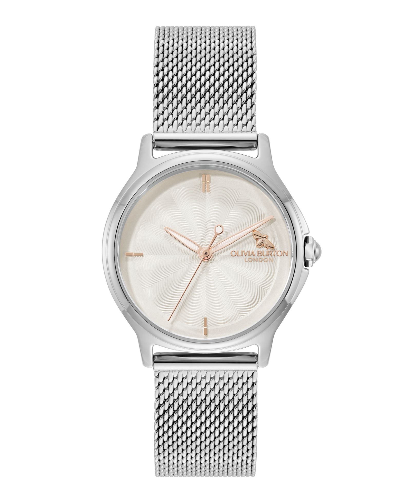 Olivia Burton Женские часы Olivia Burton OB Classic Bee Silver Tone Stainless Steel Mesh Bracelet 29.8mm