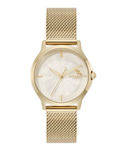 Женские наручные часы Olivia Burton OB Classic Bee Gold Tone Stainless Steel Mesh 29.8mm