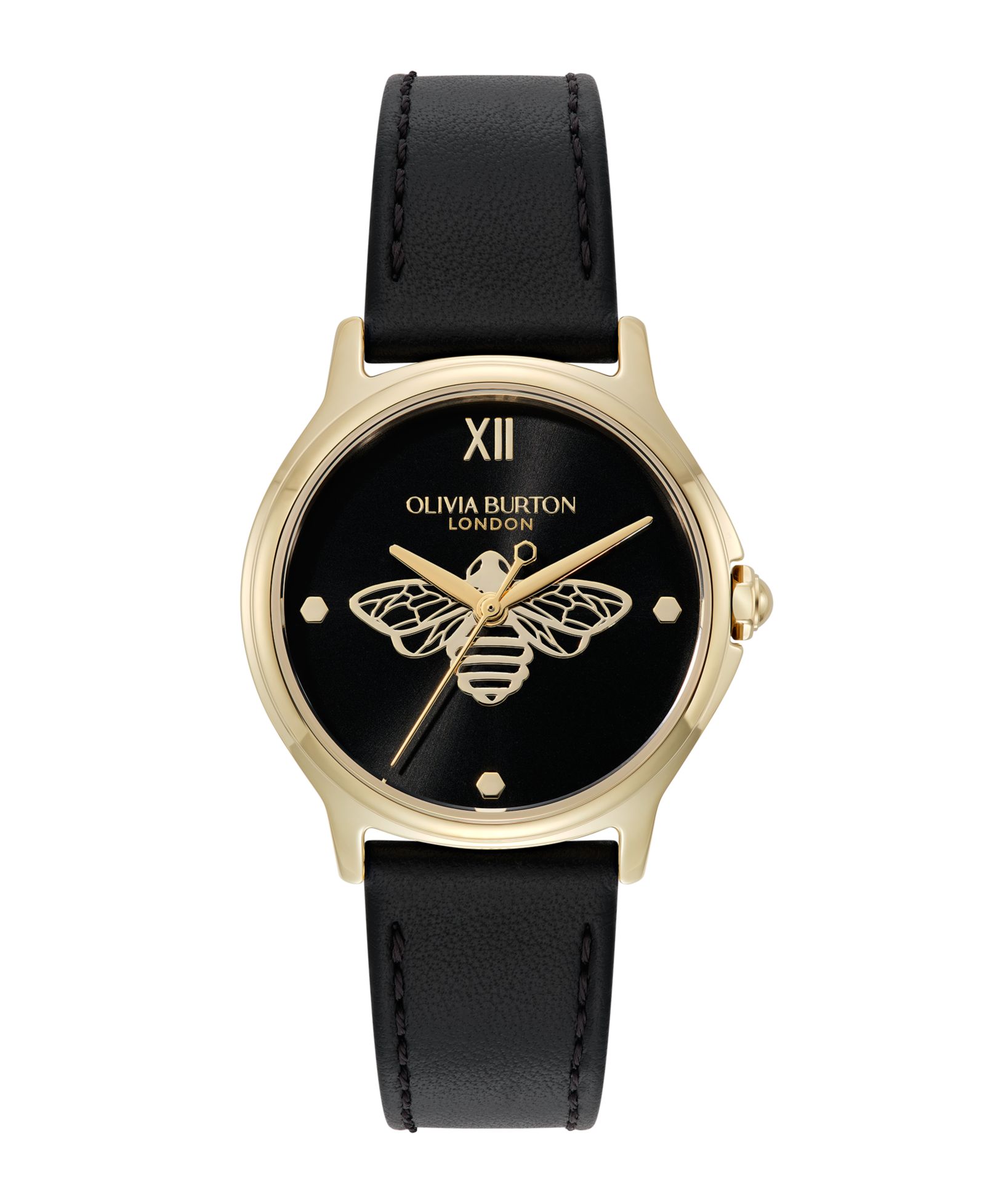 Olivia Burton Женские часы OB Classic Bee Black Leather Strap 29.8mm