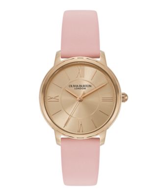 Olivia Burton Women's Westbourne Mellow Rose Leather Strap Watch, 30mm
