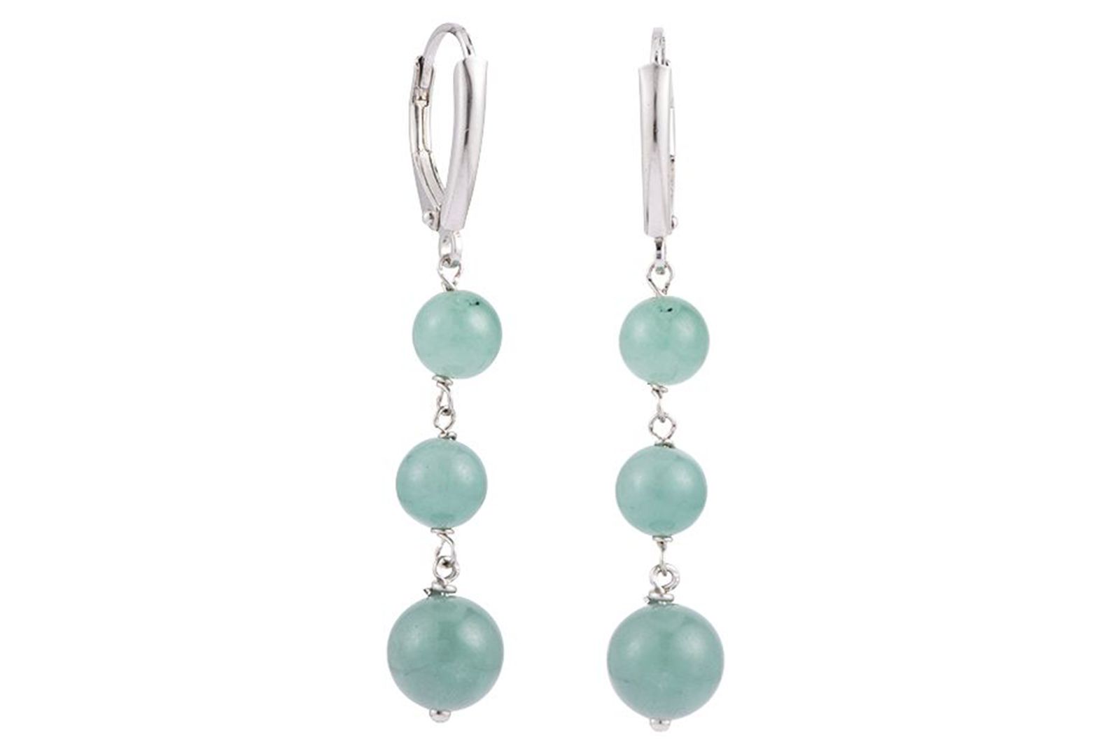 Macy's Green Jade Earrings in Sterling Silver