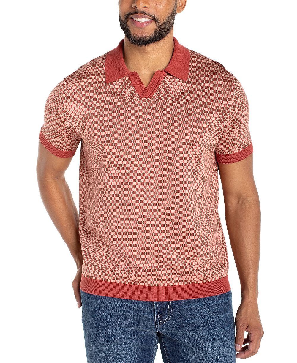 Liverpool Los Angeles Men's Short-Sleeve Johnny Collar Polo Sweater