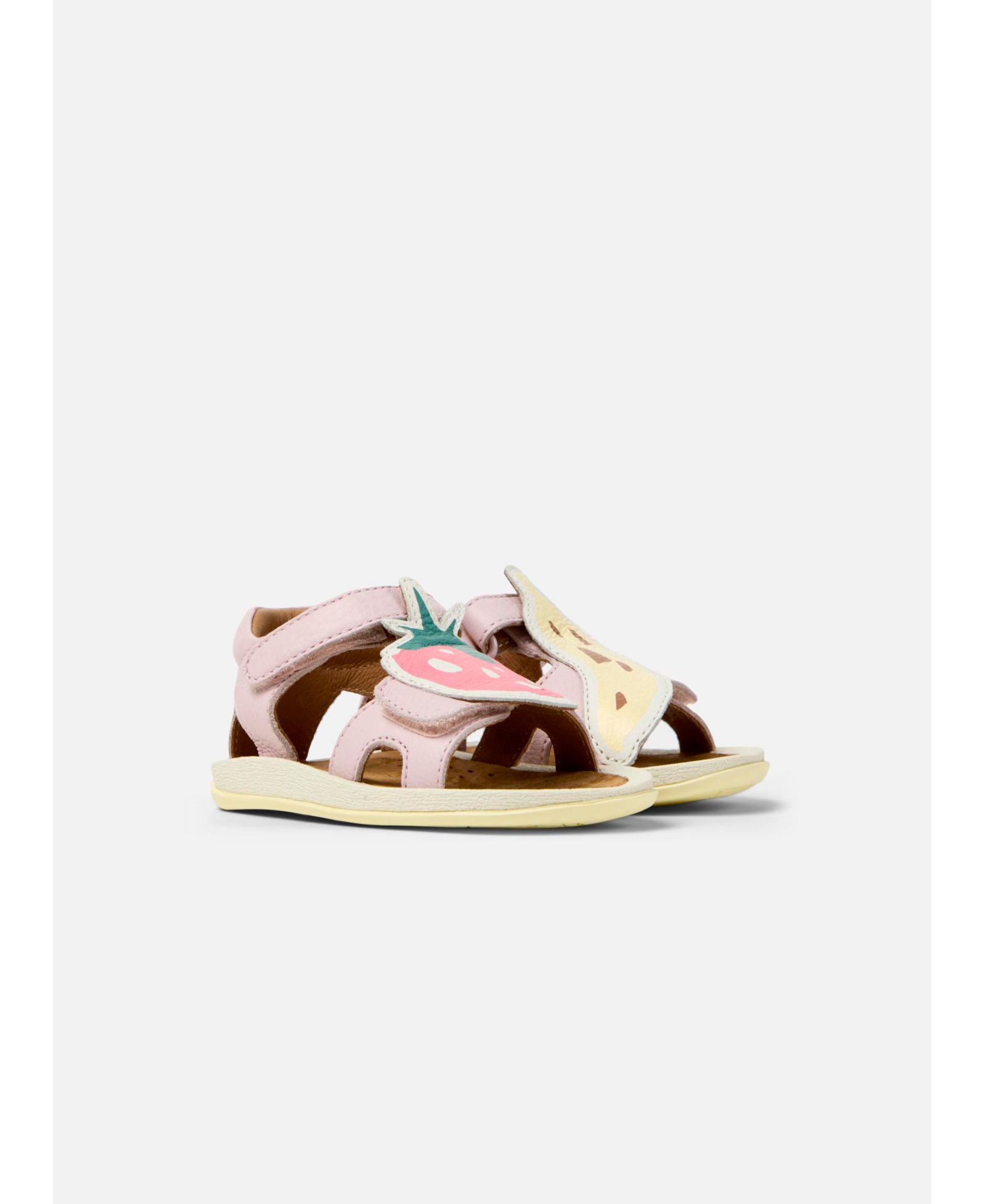 Camper Girls' Bicho Twins First Walker Leather T-Strap Sandals