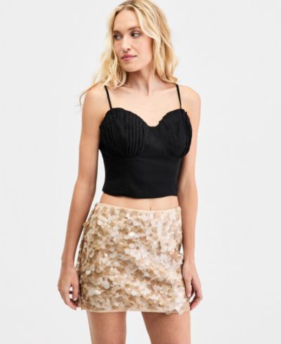 Bar III Женский Pleated Bra-Cup Cropped Tank Top